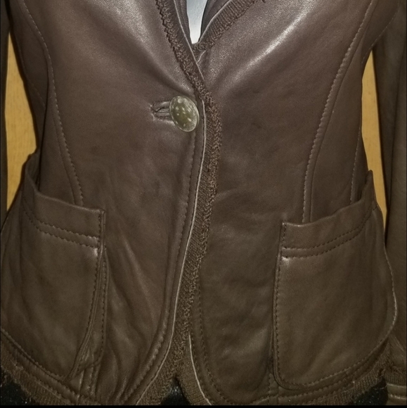 CHOCOLATE BUTTER SOFT LEATHER JACKET-VINTAGE - Picture 3 of 8